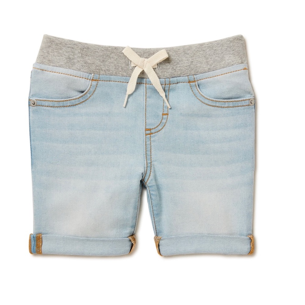 Wonder Nation Girls Rib Denim Shorts, Sizes XL (14-16)